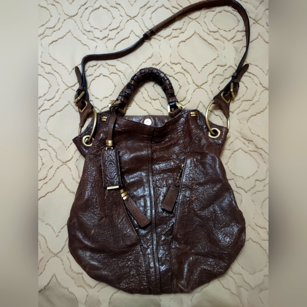 100% Leather Chocolate Brown orYANY handbag/satchel/bucket bag/crossbody